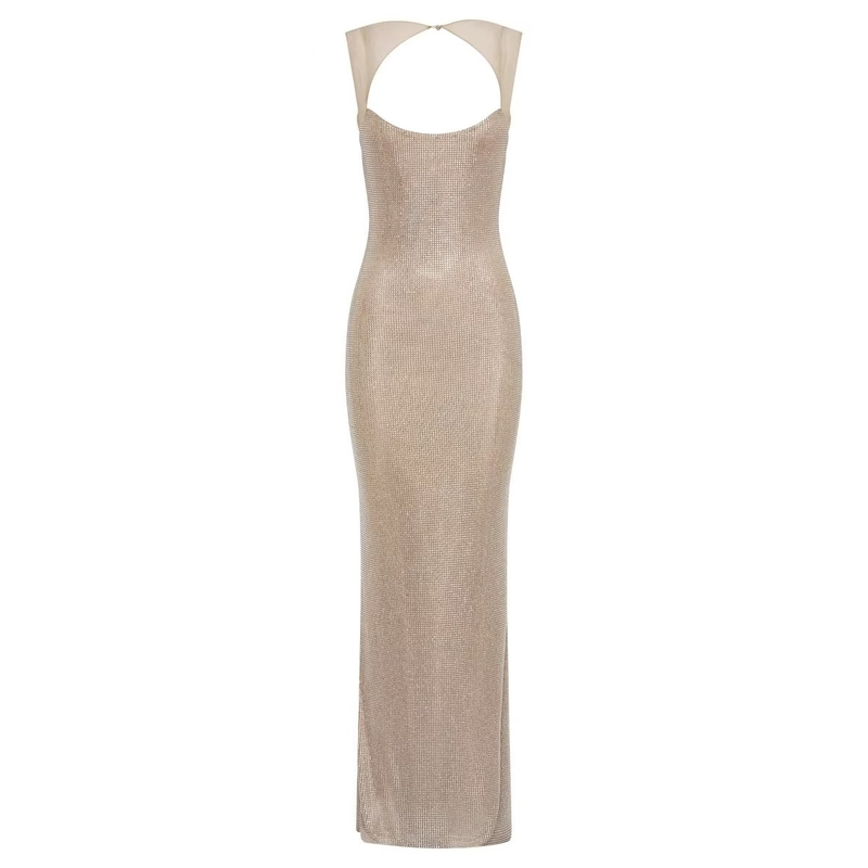 SB3322 Fashion Water Diamond Beaded Long Elegant Party Dress Backless Birthday Women's Sexy Evening Gown for Big Events
