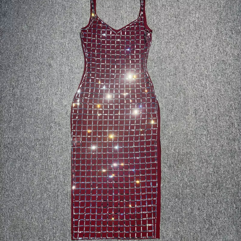 Ladies Dresses Fashion Elegant Party Dress with Customizable Crystal Diamond and Logo Embellishments