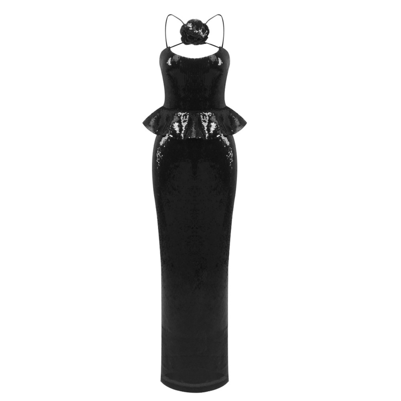 SB3304 Kimshein Luxurious Dress for Women 7 Days Fast Sampling Elegant Sequin Dress Casual 3D Flower Dress 600
