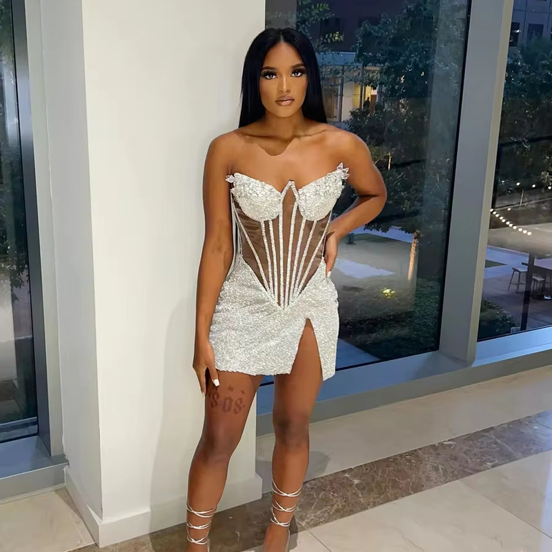 ED2537 Sexy Summer Women's Off-Shoulder Tight Party Evening Dress Sleeveless Shoulderless Dress with 7-Day Fast Sampling