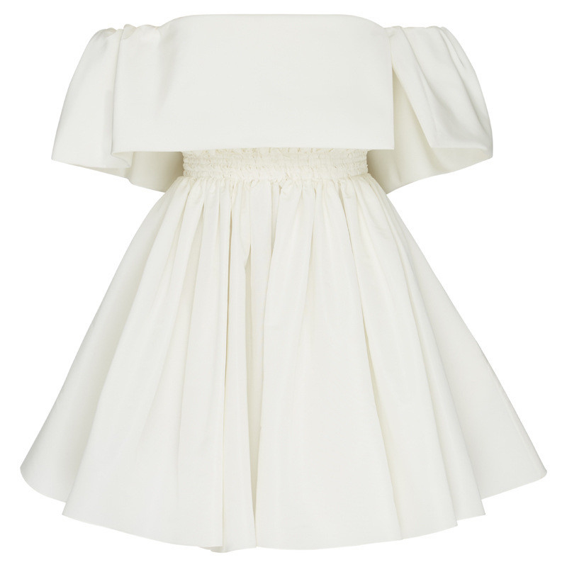 Color Blocking White Polyester Customizable Sleeveless Dress for Elegant Summer Parties and Festivals