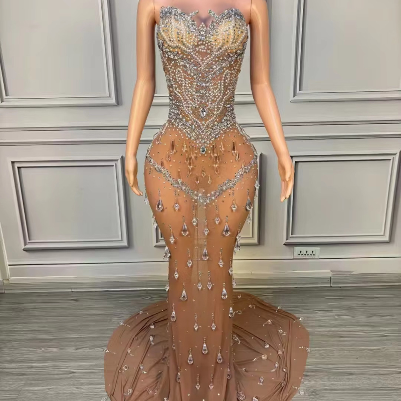 AD2375 Luxurious Wedding Cocktail Dress for Women 7 Days Fast Sampling Intelligent Tracking Supported Sparkling Rhinestones