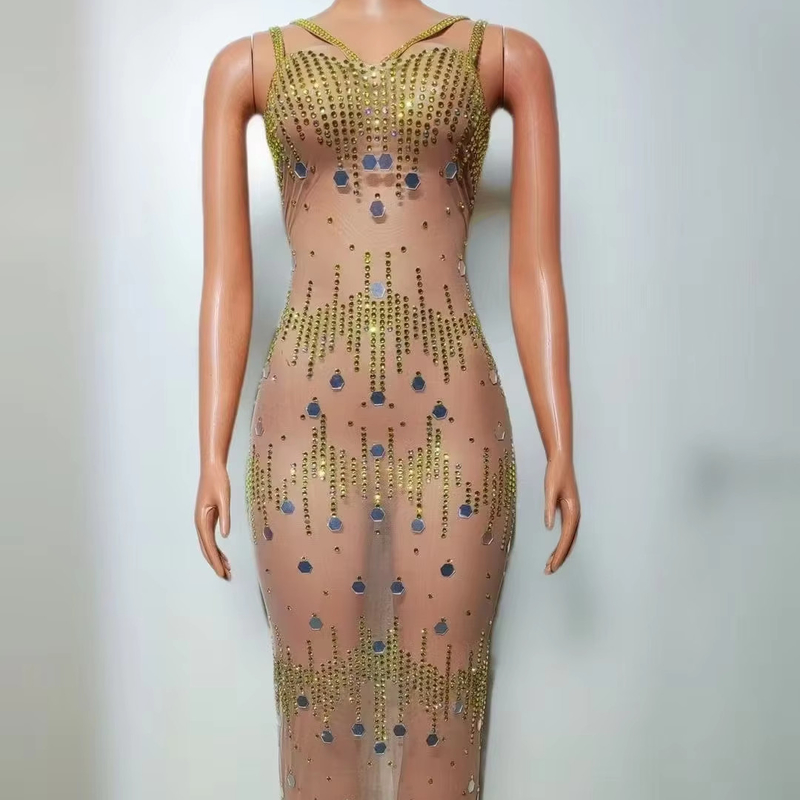 AD2429 High Fashion Celebrity Dress Sexy Crystal Dress Women's Diamond Skirt Women's Birthday Dress Diamond Crystal