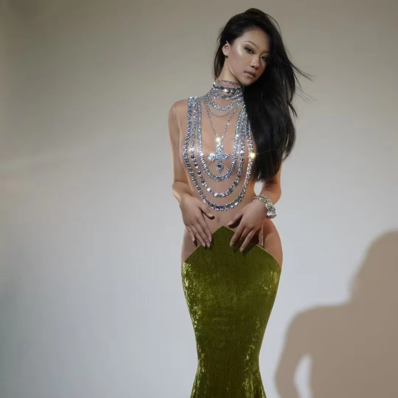 KIMSHEIN Elegant Cocktail Dress for Women AD2437 Sleeveless Evening Gown in Luxurious Velvet