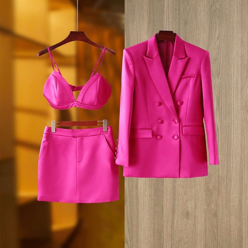 SR2230 Women's Formal Business Tight Skirt Set Summer Three-Piece Set with Custom Logo and Luxurious Design