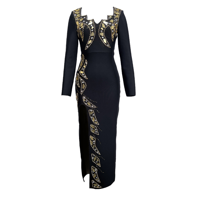600 Spring LS2541 Kimshein Fashion Dress for Women Shiny Party Bandage Dress Limited Stock Spring Collection