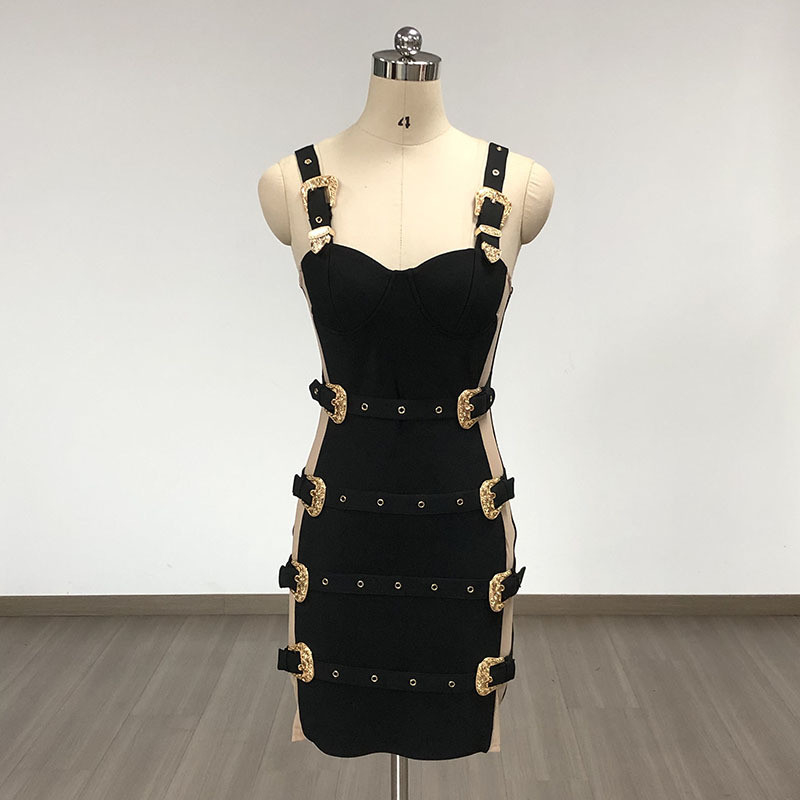 SB3081 Kimshein Fashion Party Wearing Sexy Mesh Dress Elegant Sleeveless Bandage Dress with Built-in Bra and No Sleeves