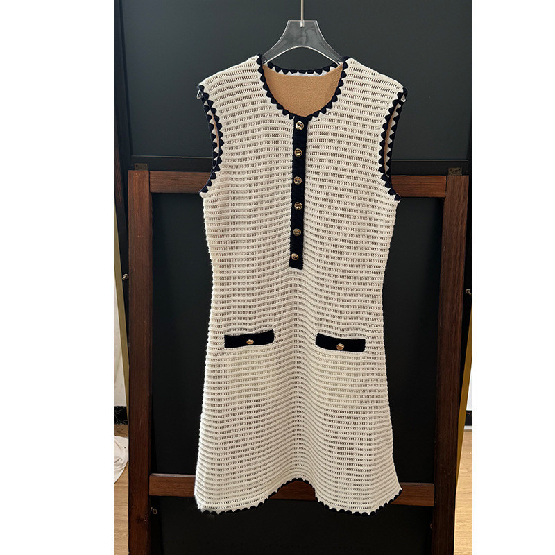 KD2297 Striped Knit Women's Spring and Autumn Sleeveless Dress 100 7-Day Fast Sampling Intelligent Tracking for Daily Life