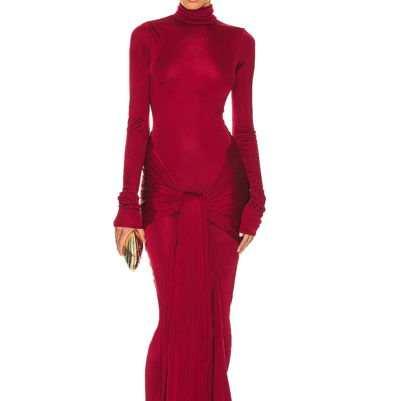 A-Line LS2384 Italian Stretch Satin Dress Elegant Women's Slim Fit Long Evening Gown Ladies Graceful 7 Days Fast Sampling