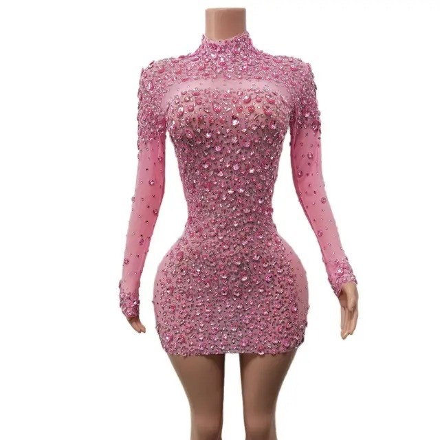 AD2269 Crystal Stone Short Skirt for Women Latest Design and Regular Sleeves