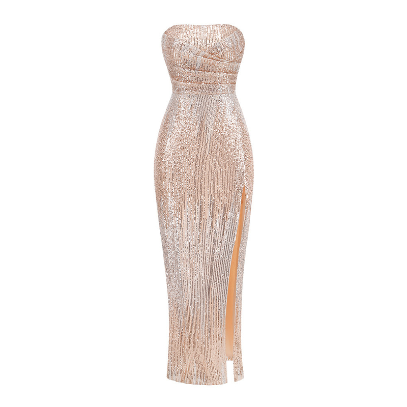 SB3214 Elegant Sequin Mermaid Party Dress for Women Featuring Luxurious Beaded Embellishments and Sleeveless Design