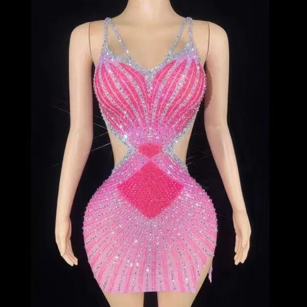 AD1750 Fashion Women's Party Crystal Mini Backless Tight Dress Natural Waistline and Eco-Friendly Design for Women