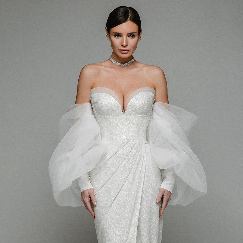 LS2230 White Off-Shoulder Raglan Sleeve Women's Party Club Wedding Dress with Flattering Silhouette and Sexy Elegance
