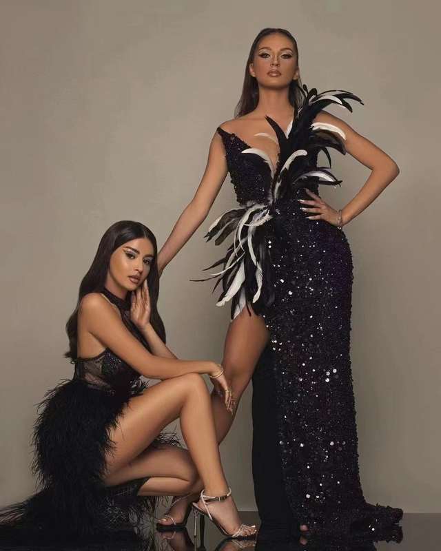 DHL TNT FEDEX EMS UPS Shipping ED2354 Fashionable Strapless Evening Dress for Women Elegant Party Sequin Formal Dress