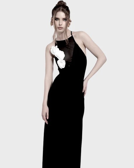 Water Wash Process SB2906 Fashion Design White Silk Edge Cocktail Dress Strapless Open Back Slim Black Women's Bandage Dress